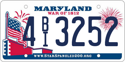 MD license plate 4BI3252