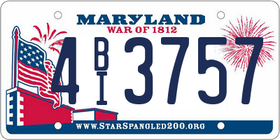 MD license plate 4BI3757