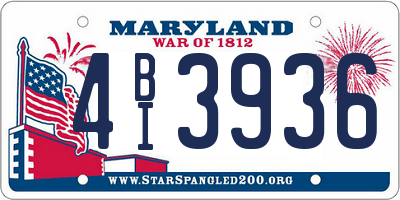 MD license plate 4BI3936