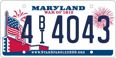 MD license plate 4BI4043