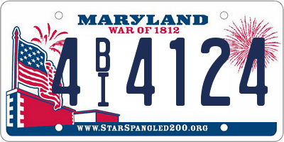 MD license plate 4BI4124