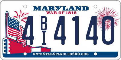 MD license plate 4BI4140