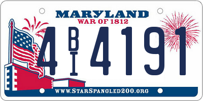 MD license plate 4BI4191