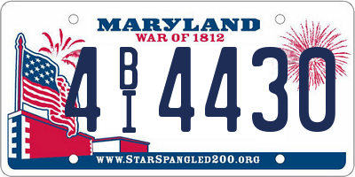 MD license plate 4BI4430