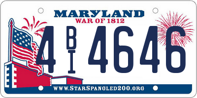 MD license plate 4BI4646