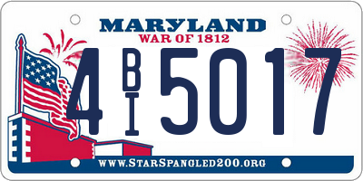 MD license plate 4BI5017
