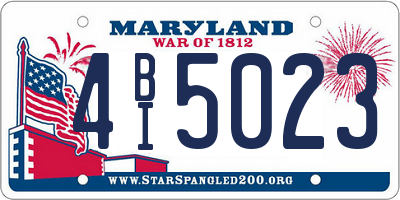 MD license plate 4BI5023