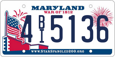 MD license plate 4BI5136