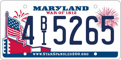 MD license plate 4BI5265