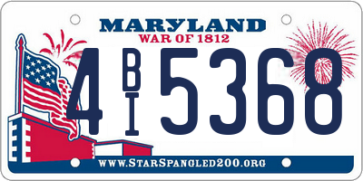 MD license plate 4BI5368