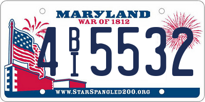 MD license plate 4BI5532