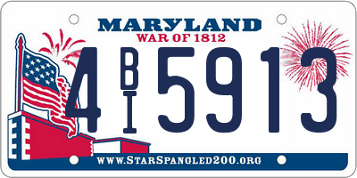 MD license plate 4BI5913