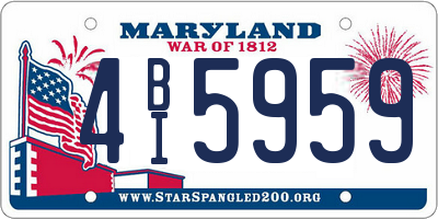 MD license plate 4BI5959