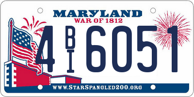 MD license plate 4BI6051