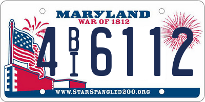 MD license plate 4BI6112