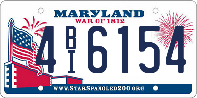 MD license plate 4BI6154