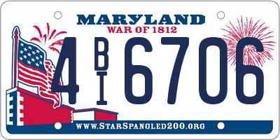 MD license plate 4BI6706