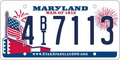 MD license plate 4BI7113