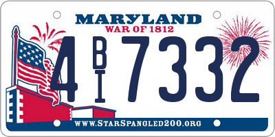 MD license plate 4BI7332