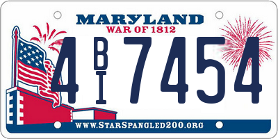 MD license plate 4BI7454