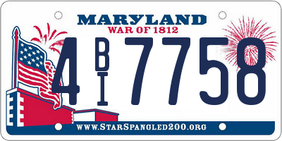 MD license plate 4BI7758