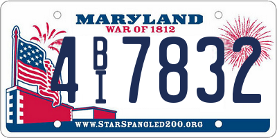 MD license plate 4BI7832