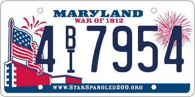 MD license plate 4BI7954