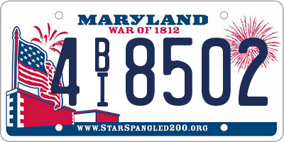 MD license plate 4BI8502