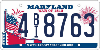 MD license plate 4BI8763