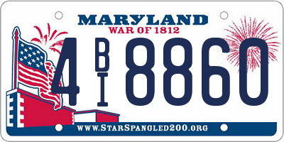 MD license plate 4BI8860
