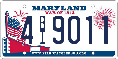 MD license plate 4BI9011