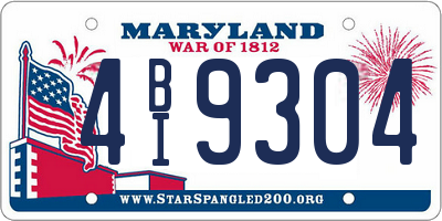 MD license plate 4BI9304