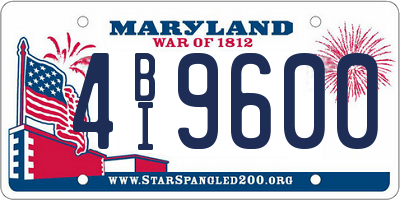 MD license plate 4BI9600
