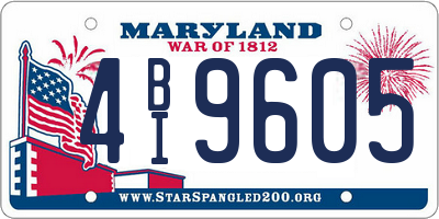 MD license plate 4BI9605