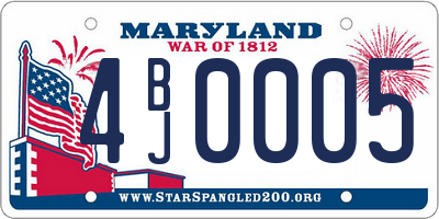 MD license plate 4BJ0005