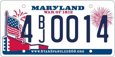 MD license plate 4BJ0014