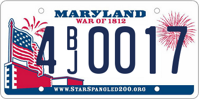 MD license plate 4BJ0017