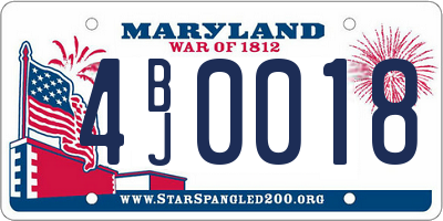 MD license plate 4BJ0018