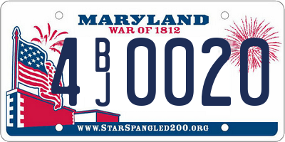 MD license plate 4BJ0020