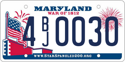 MD license plate 4BJ0030