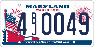 MD license plate 4BJ0049
