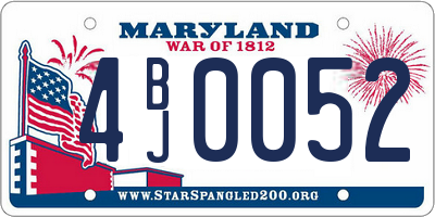 MD license plate 4BJ0052
