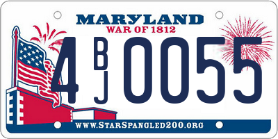 MD license plate 4BJ0055