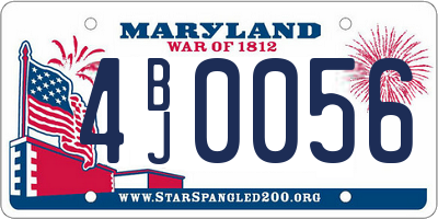 MD license plate 4BJ0056