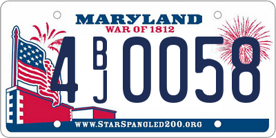 MD license plate 4BJ0058