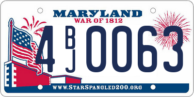 MD license plate 4BJ0063