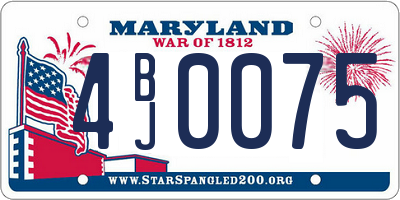 MD license plate 4BJ0075