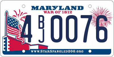 MD license plate 4BJ0076