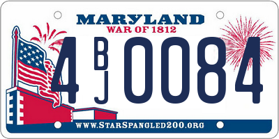 MD license plate 4BJ0084
