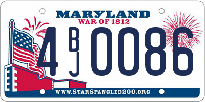 MD license plate 4BJ0086